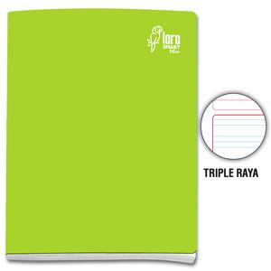 CUADERNO TRIPLE RAYA DELUXE LORO A4 VERDE LIMĂN 80 HOJAS