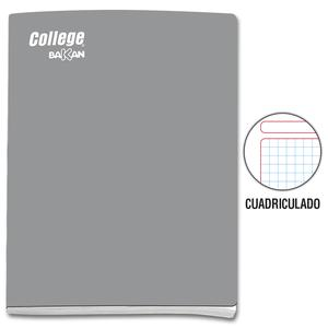CUADERNO CUADRICULADO DELUXE COLLEGE BAKAN A4 PLOMO 80 HOJAS