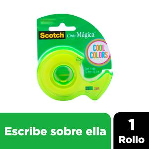 CINTA MÁGICA SCOTCH 3M COOL COLORS 19 MM X 16.5 M CON DISPENSADOR