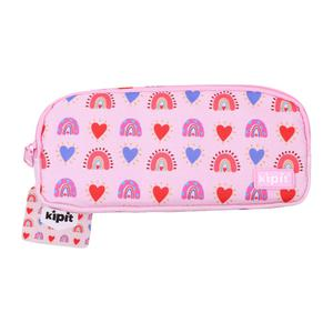 CARTUCHERA KIPIT 3 CIERRES CORAZÓN ROSA