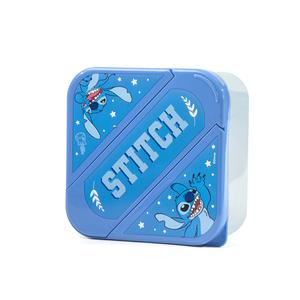 TAPER HERMÉTICO TITANIO CON CUBIERTOS STITCH 850 ML