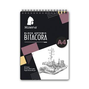 BLOCK ESPIRALADO MINERVA A4 BITÁCORA 90 HOJAS