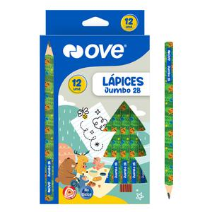 LÁPIZ 2B JUMBO OVE SIN BORRADOR CAJA X 12 UND