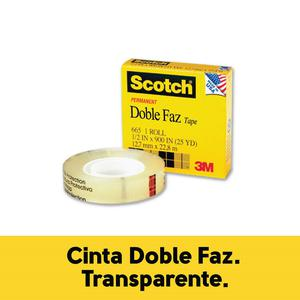 CINTA ADHESIVA SCOTCH 3M 665 DOBLE CARA 12.7 MM X 22.8 M