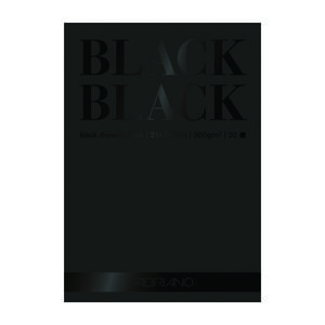 BLOCK FABRIANO A4 NEGRO BLACK BLACK 300 GR 20 HOJAS