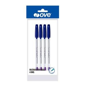 BOLĂGRAFO OVE TRI-X 032 AZUL X 4 UND