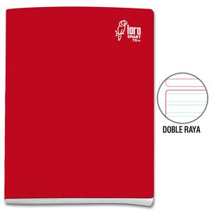 CUADERNO DOBLE RAYA DELUXE LORO A4 ROJO 80 HOJAS