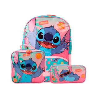 PACK X3 MOCHILA + LONCHERA + CARTUCHERA DREAMLAND STITCH