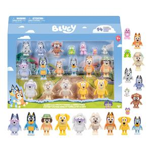 SET FIGURAS BLUEY FAMILIA Y AMIGOS X 14 + 4 ACCESORIOS