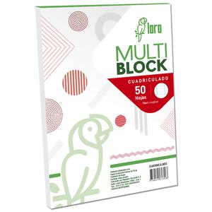 BLOCK CUADRICULADO LORO A4 50 HOJAS