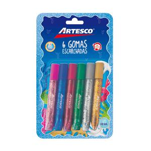 GOMA ESCARCHADA ARTESCO 10 ML X 6 COLORES