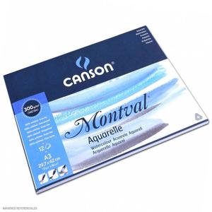 BLOCK MONTVAL CANSON A3 AQUARELLE 300 GR 12 HOJAS