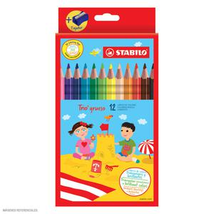 COLORES LARGOS GRUESOS STABILO TRIANGULARES X 12 UND