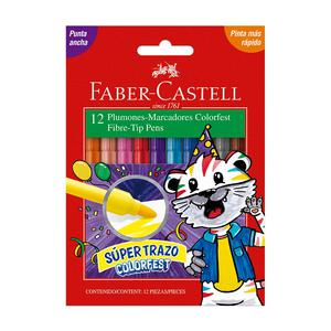 PLUMÓN DELGADO FABER CASTELL COLORFEST X 12 UND