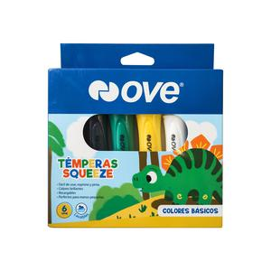 TÉMPERA OVE SQUEEZE COLORES BÁSICOS X 6 UND