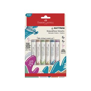 MARCADOR FABER CASTELL SHAKE & PAINT COLORES METÁLICOS X 6 UND