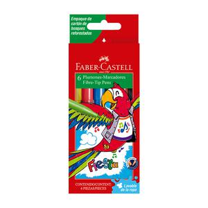 PLUMÓN DELGADO FABER CASTELL FIESTA 45 ESTUCHE CARTÓN X 6 UND