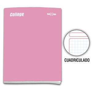 CUADERNO CUADRICULADO DELUXE COLLEGE BAKAN A4 ROSA 80 HOJAS