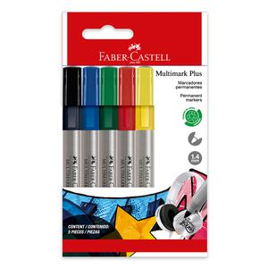PLUMÓN INDELEBLE DELGADO FABER CASTELL MULTIMARK PLUS COLORES ESTÁNDAR X 5 UND