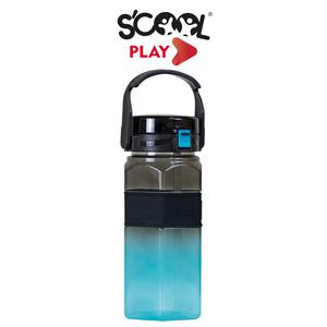 BOTELLA SCOOL PETG SQUARE 1.2L NEGRO Y JADE