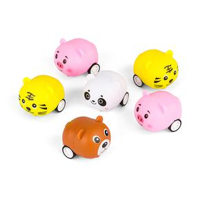 JUGUETES PARA PIÑATA AUTO RETRÁCTIL DE ANIMALES X 6 UNIDADES