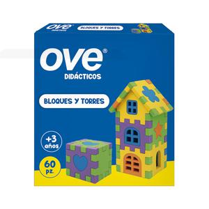 BLOQUES Y TORRES OVE 60 PIEZAS